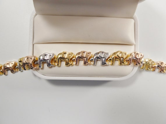 Black Enamel & Diamond Elephant Bracelet (Yellow Gold) — Shreve, Crump & Low