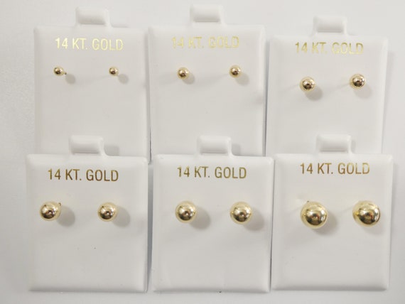 AllenCOCO Orecchini A Perno In Argento 925 Placcato Oro 14K – Sfera Con Zirconia Cubica, Ipoallergenici