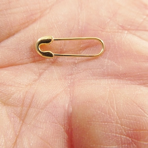 14k echte solide solide schlichte polnische Anstecknadel aus Gelbgold