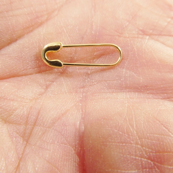 10k real solid yellow gold plain polish pin brooch
