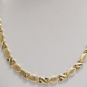 echte 925 Sterling Silber Xoxo Hugs and Kisses Halskette 14k Gelbgold-Finish