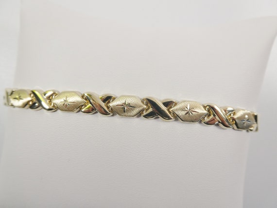 10k Solid Yellow Gold XOXO Bracelet (7 or 8 Inch) - Etsy