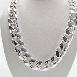 chiusura a lucchetto con catena a maglie semisolide Miami in vero argento sterling 925 da 10,5 mm