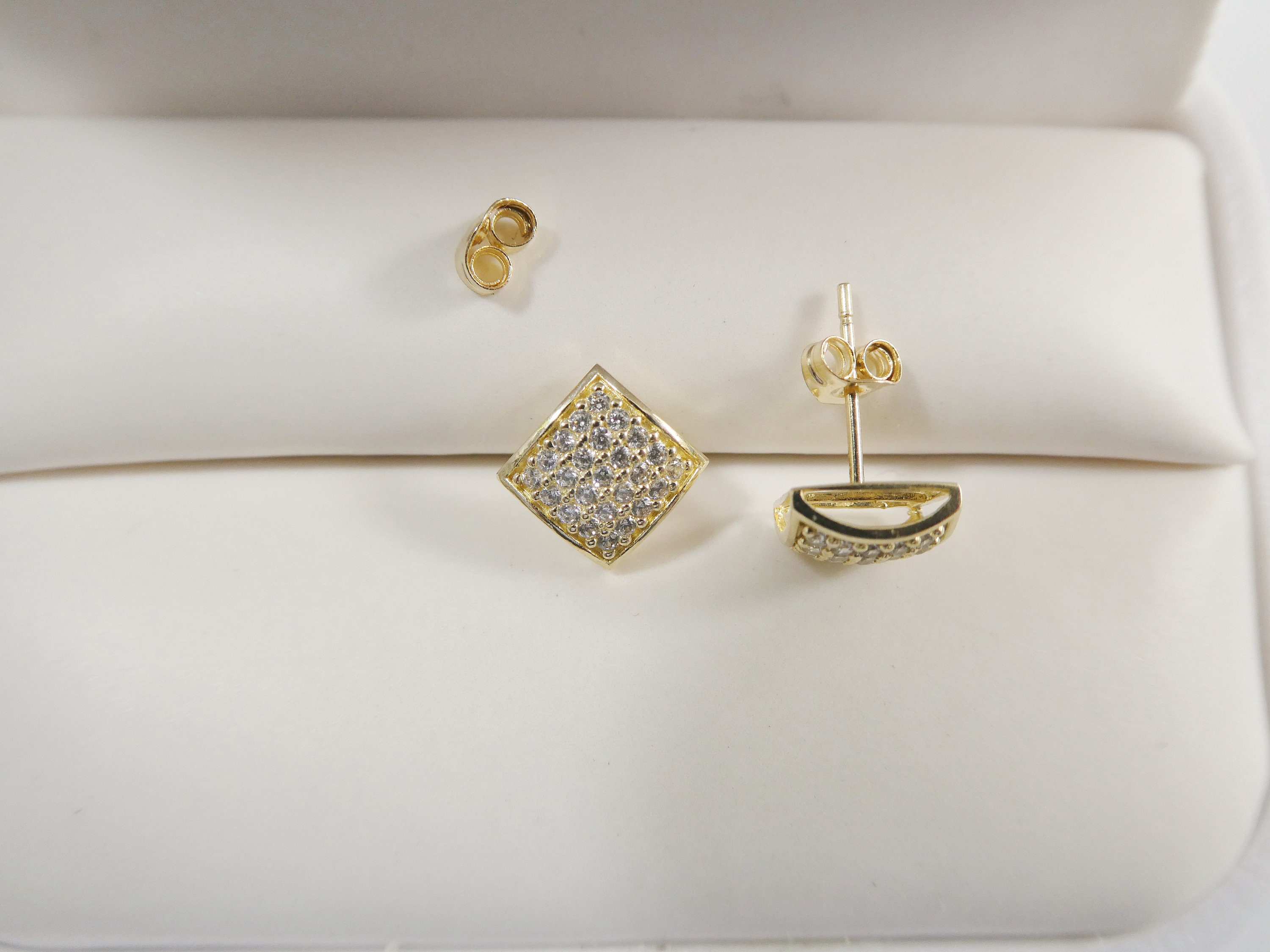 Hobra-Gold Quadrat Ohrstecker Gold 585 Ohrringe Damen Herren