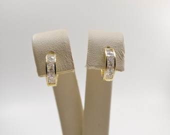 real 10k solid yellow gold small 10mm hoop huggie earrings