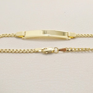 real 10k solid yellow gold 6 inch curb style baby bracelet