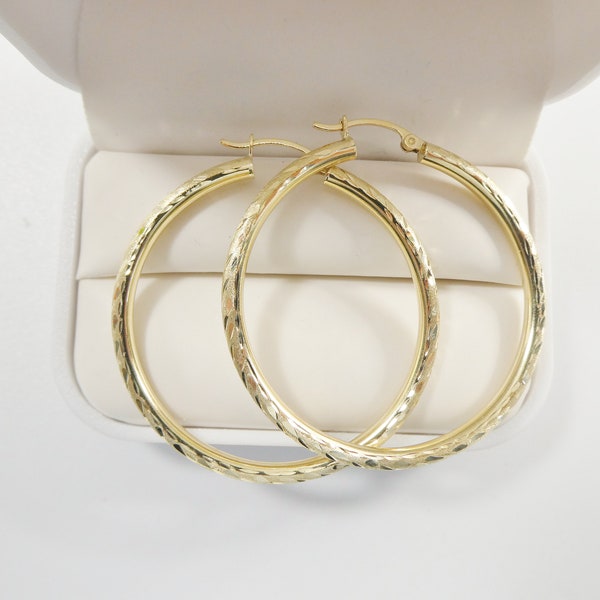 Real Gold Hoop Earrings Etsy