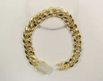 8 inch 18k gold filled Monaco 12MM bracelet