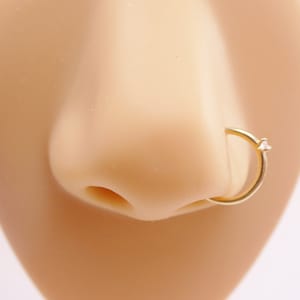 14k real solid yellow gold cartilage nose ring body ring piercing