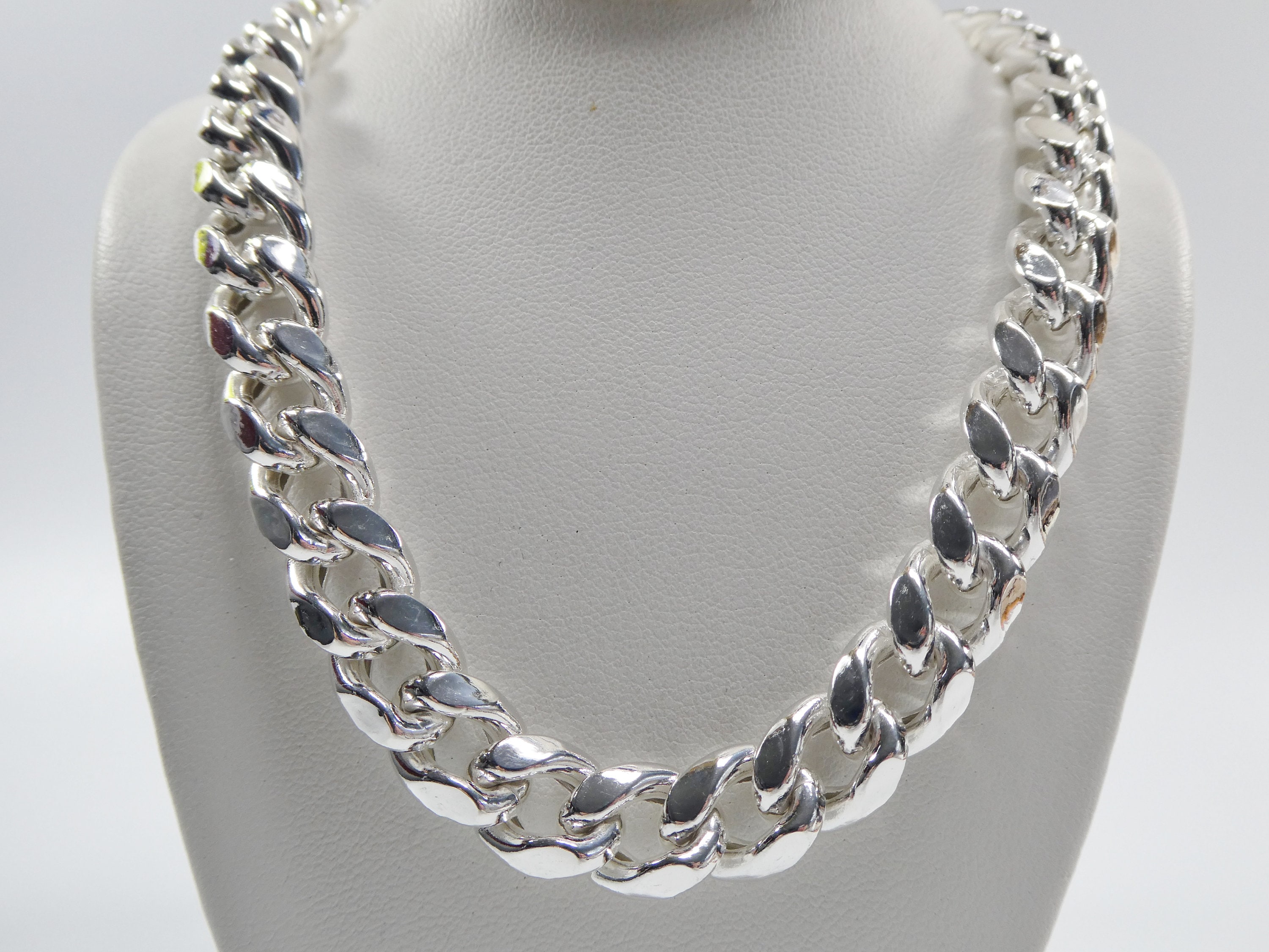 Sterling Silver Miami Link Chain: 10mm, 26 Inch Box Lock - Etsy