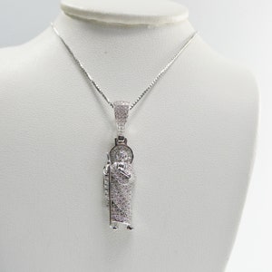 real 925 sterling silver 16 inch box chain and saint jude small pendent
