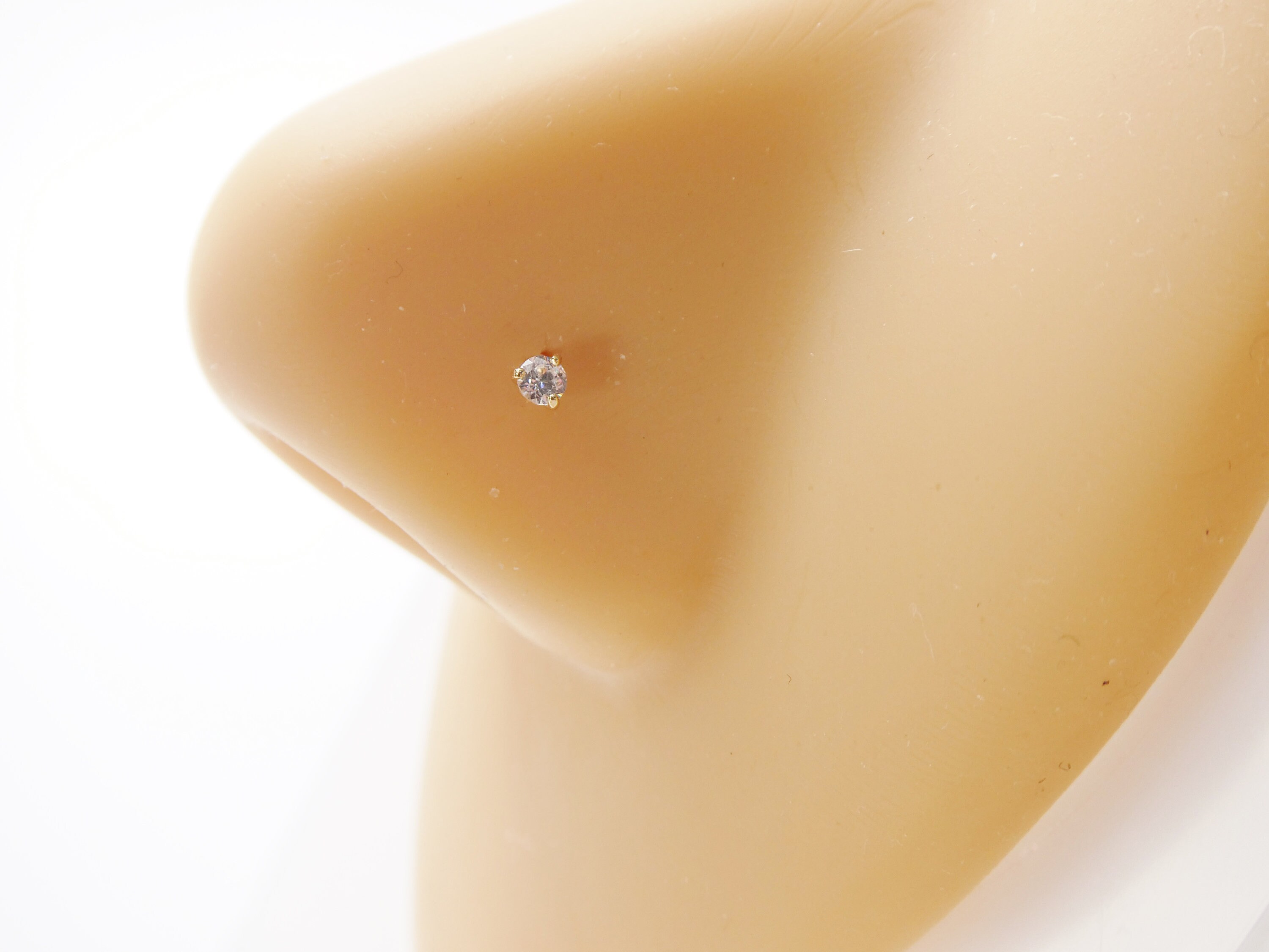 Nose Rings Post 14k Real Solid Yellow Gold Long Post Nose Ring - Etsy