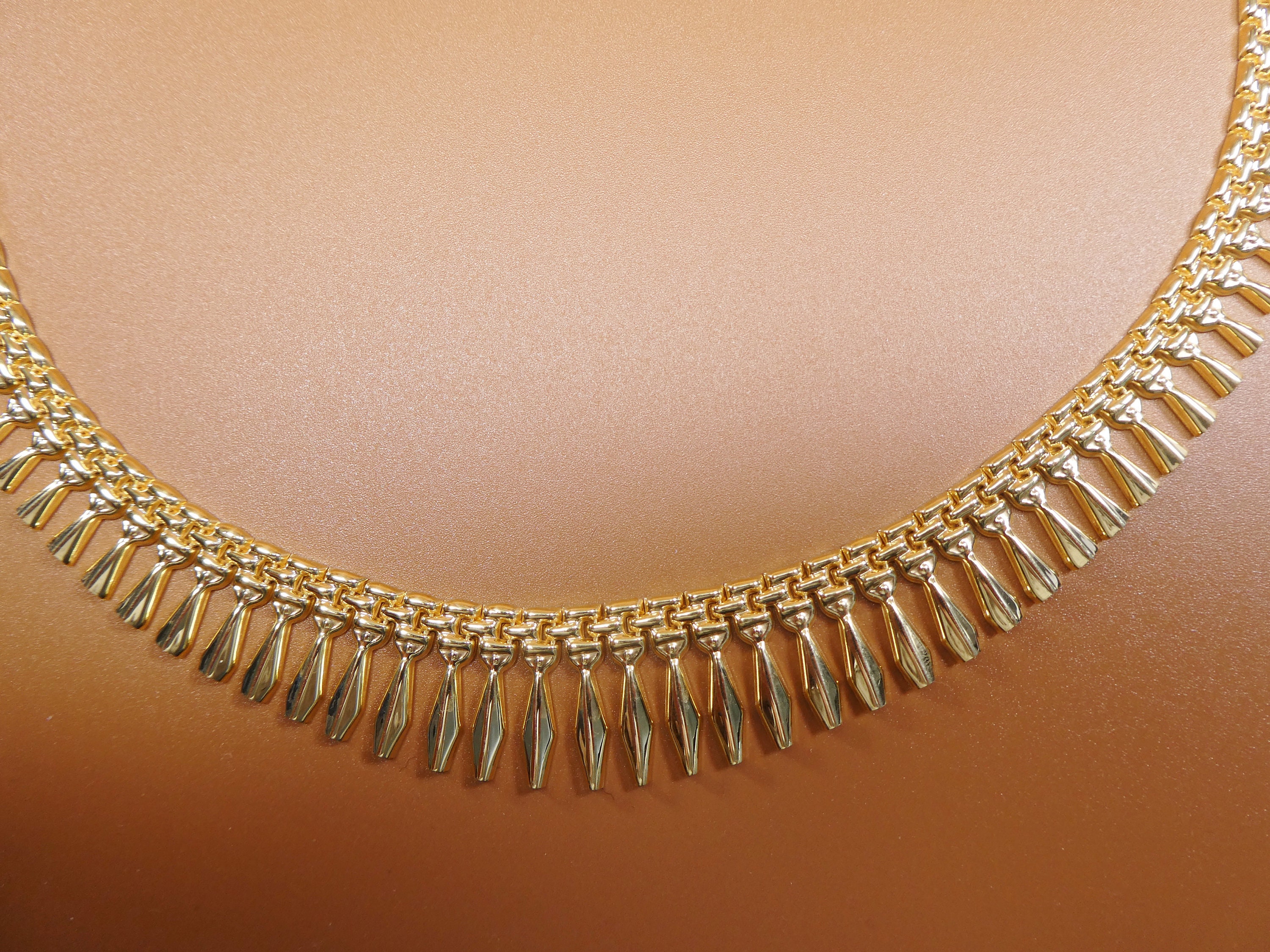Collier Long Plaqué Or 14 Carats Sur Argent 925 - 36 Pouces, Style Vintage Whitney Kelly