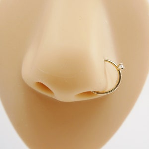 14k real solid yellow gold cartilage nose ring body ring piercing
