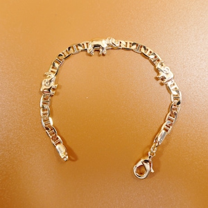 5.5 inch 18k gold filled mariner chain style elephant baby bracelet