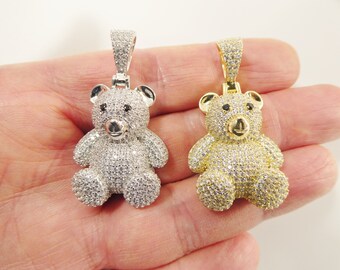 Real 925 Sterling Silver Medium Size Teddy Rear Charm