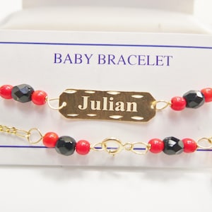real 10k solid yellow gold 5 inch azabache boy girl baby bracelet