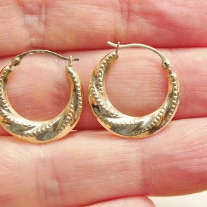 10k real solid yellow gold 18.5M classic design hoop earrings