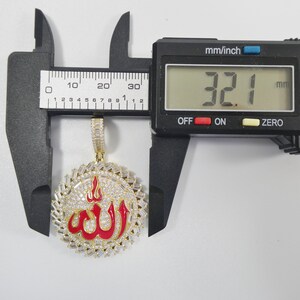 Real 925 Sterling Silver Large Muslim Allah Pendent Full Ice Stone ...