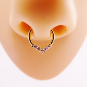 14k real solid yellow gold cartilage daith septum body ring piercing