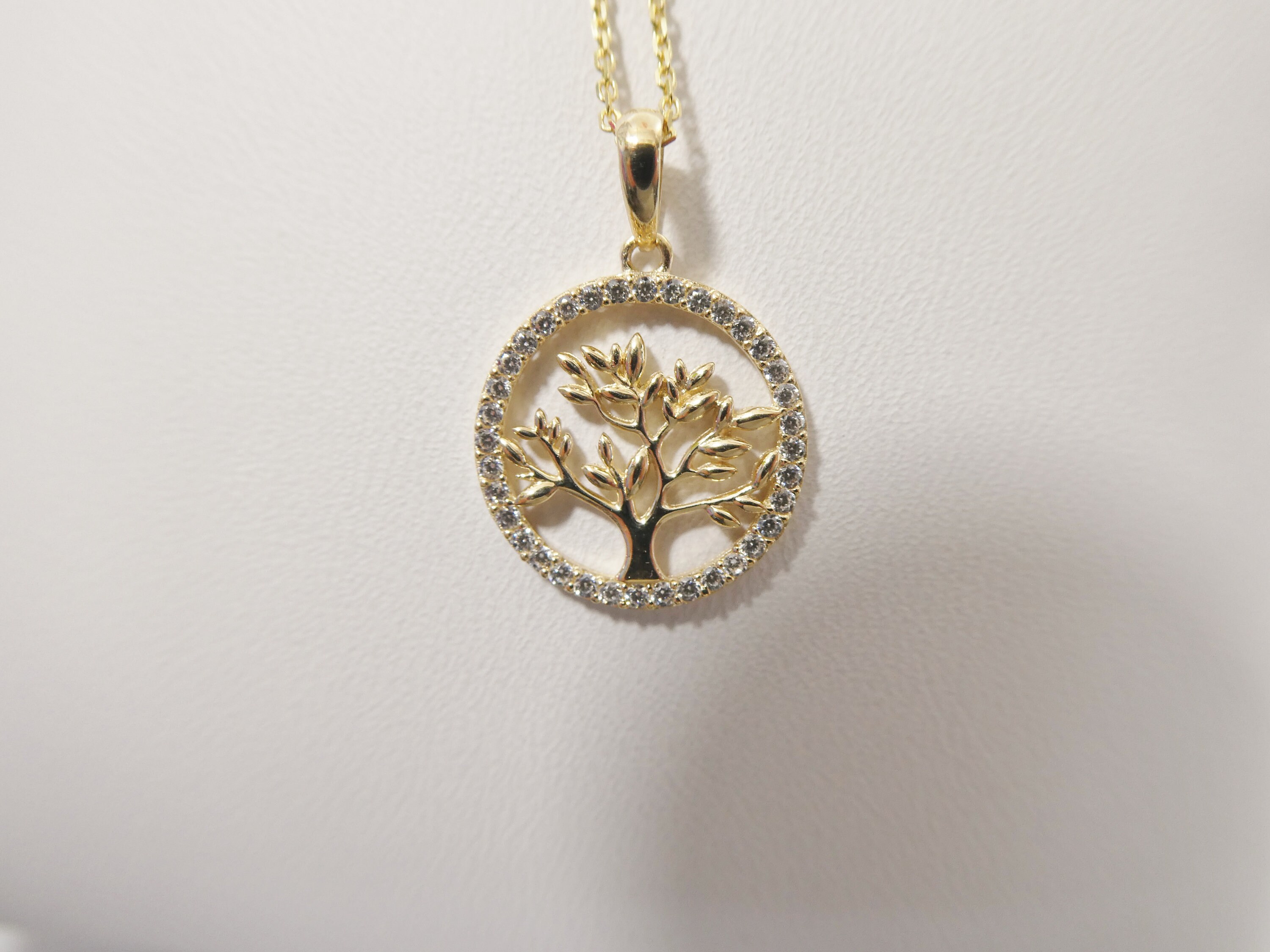 14k Real Solid Yellow Gold Tree of Life Pendent and Cable Necklace - Etsy