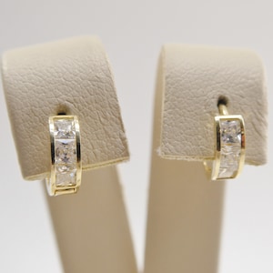 real 10k solid yellow gold small 9mm hoop huggie earrings