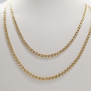 real 10k solid yellow gold two tone curb chain