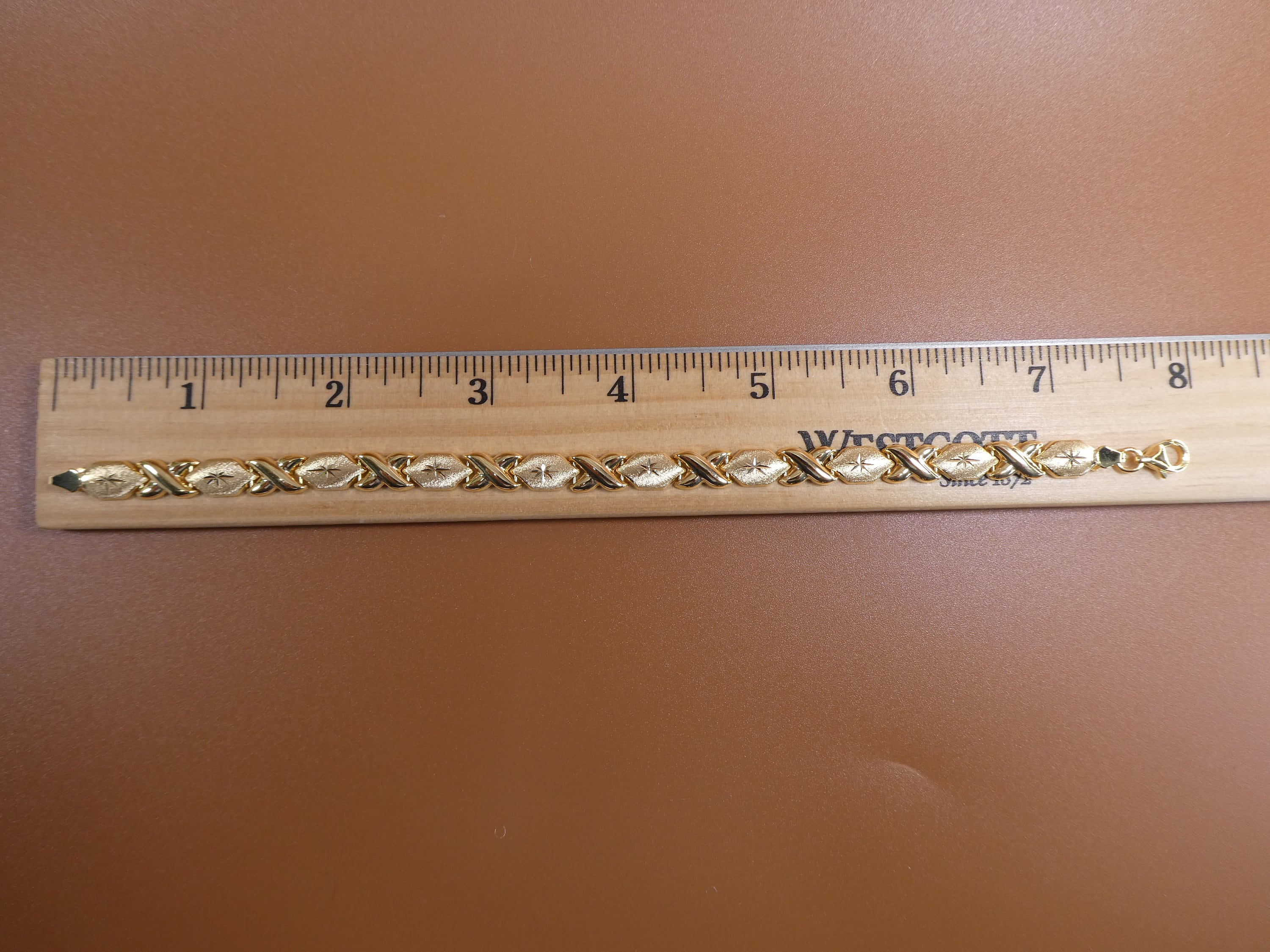 Bracciale A Cuori E Baci 14K Placcato Oro Giallo E Bianco Argento XOXO Bracciale A Cuori E Baci 14K Placcato Oro Giallo E Bianco Argento XOXO