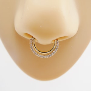14k real solid yellow gold cartilage daith septum body ring piercing