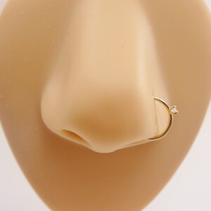 14k real solid yellow gold cartilage nose ring body ring piercing