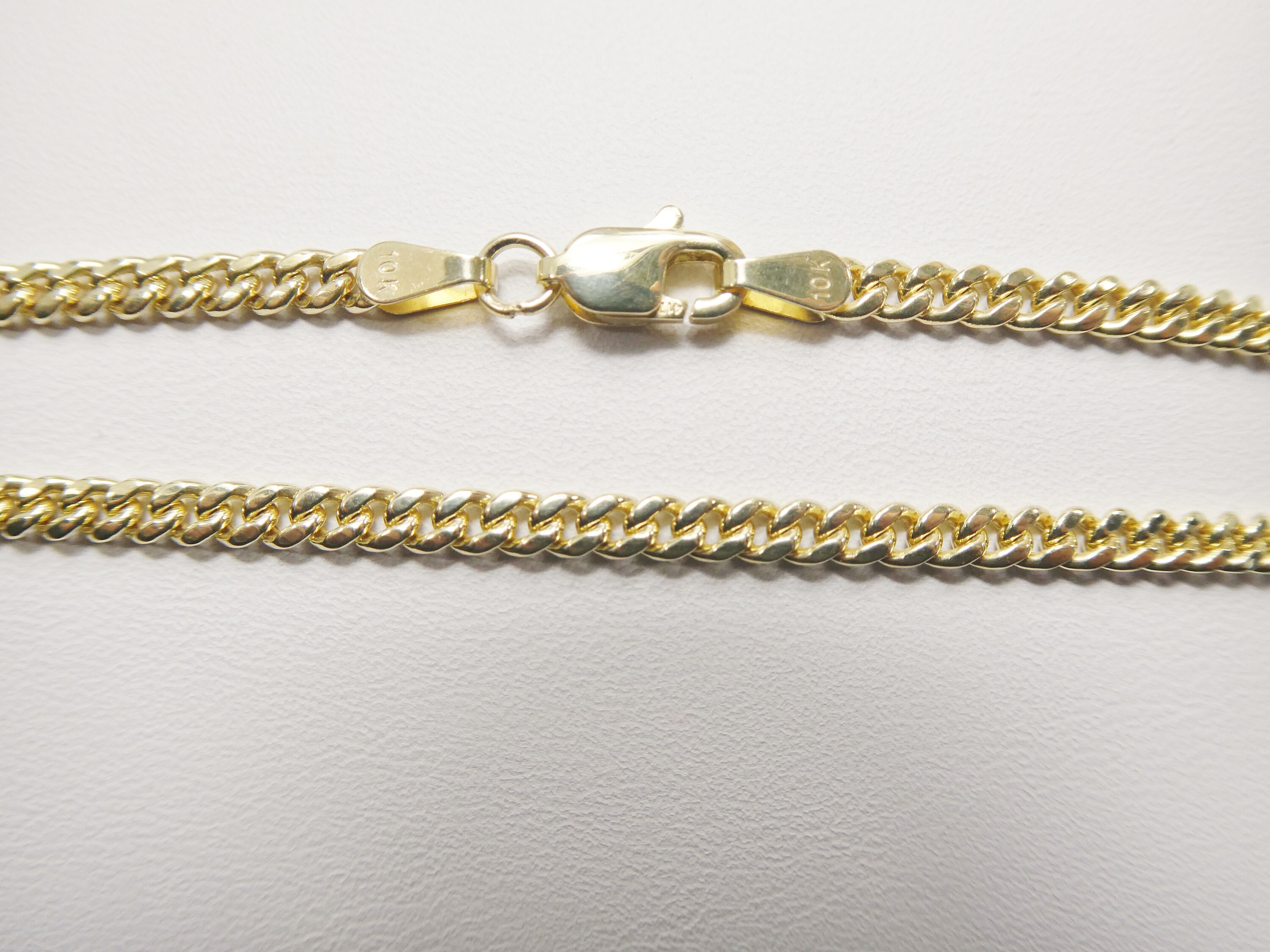 Collana In Oro Giallo 10K A Maglia Barbazzale, Larghezza 3.6 Mm, Lunghezza 45 Cm (18 Pollici), Con Moschettone