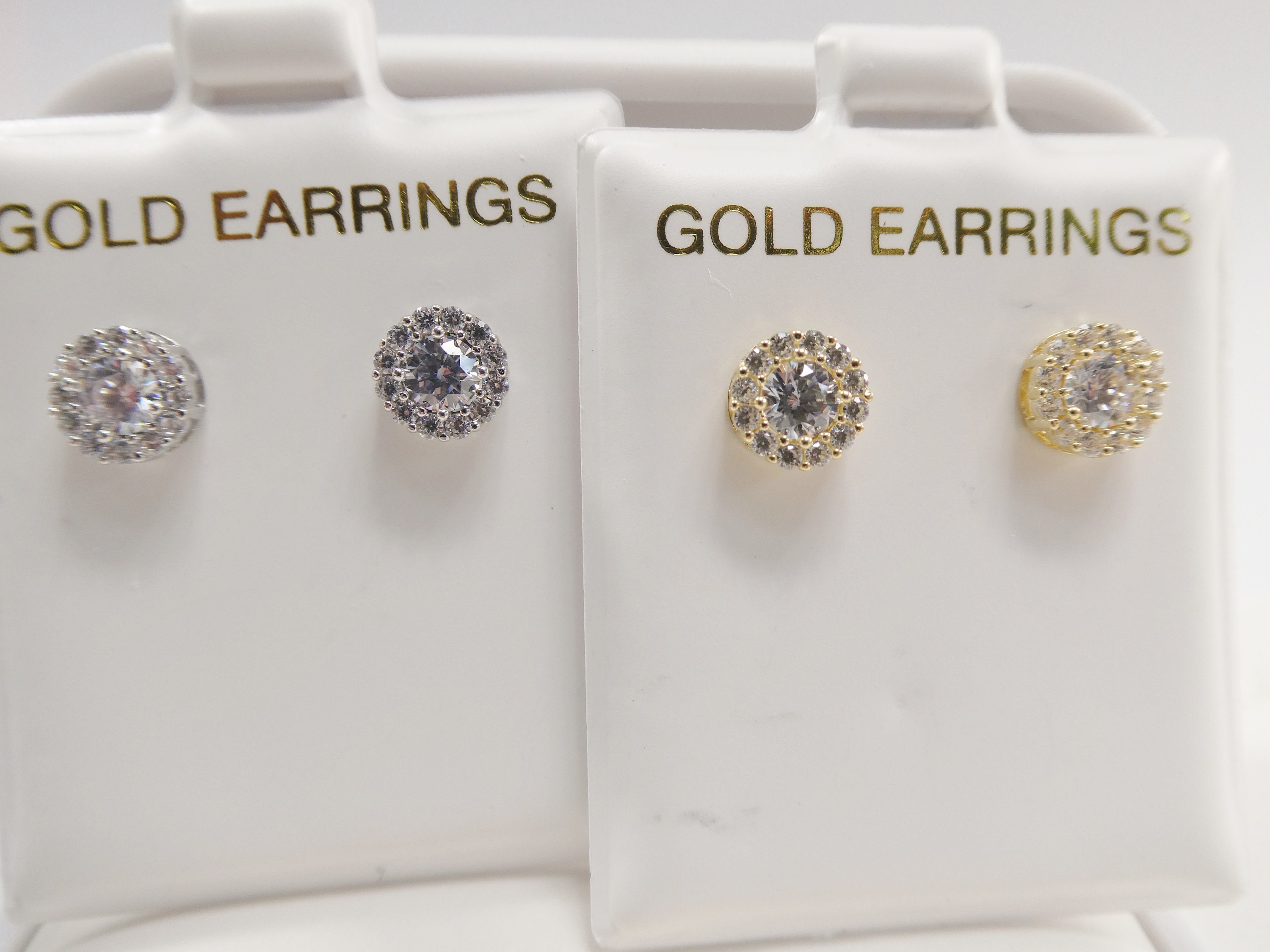 real 10k solid yellow gold push post circle stud earrings