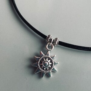 Handmade Silver Sun Choker Necklace, Festival Choker, Choker Necklace Gift For Her, Grunge, Bohemian Jewellery, Boho Choker, Celestial Gift