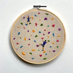 Bouldering / Climbing Embroidery. HEMbroideryKeepsakes