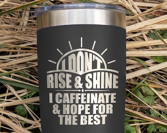 Coffee Lovers Gifts Caffeinate & Hope For The Best Funny Insulated Tumbler For Coffee Lovers Sarcastic Tumbler 20 oz Coffee Tumbler