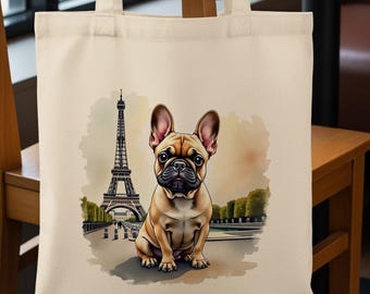 Le French Bulldog Paris Adventure Tote Bags