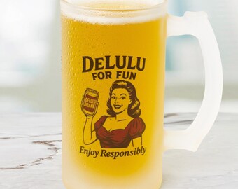 DeLulu For Fun - Frosted Beer Stein 16oz