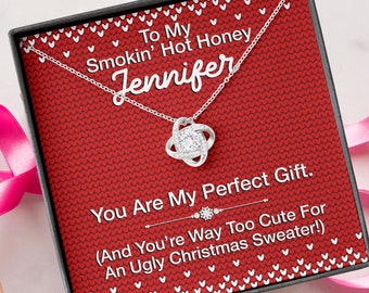 Personalized Gift For Girlfriend, Wife Jewelry Pendant Necklace, Not Ugly Christmas Sweater, Funny Wife Christmas Gift, Last Minute Gifts