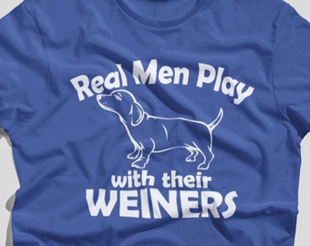 Dachshund Clothes: Men & Their Weiners Funny Dachshund Shirt for Dog Dad, Dog Clothes for Dachshund Dad, Xmas Gifts For Him, Dachshund Gift