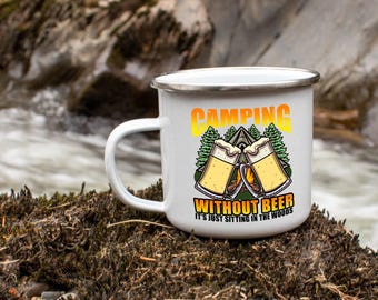 No Camping Without Beer - Campfire Coffee Mug 12 oz