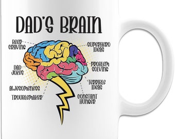 Gift For Dads,Understanding Dads Brain, Fathers Day Gift Son, 11oz 15oz Sarcastic Coffee Mug, Fathers Day Mugs, Funny Dad Mugs From Daughter