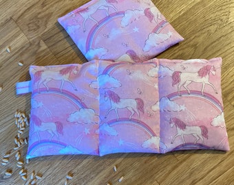 Set || Organic spelled grain pillow | 2-piece gift set for children - "Unicorn" | Fairytale!