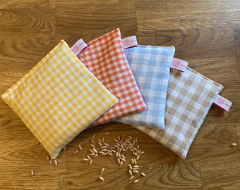 Mini spelled grain pillow "checkered" "checkered" - for warming and cooling - perfect gift