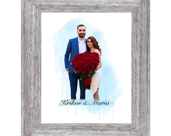 LOVER ART | custom couple art print, custom love art, custom wedding art, custom engagement art, couple artwork, modern home decor, art