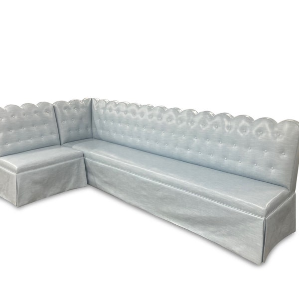 Custom Scallop Corner Banquette Bench