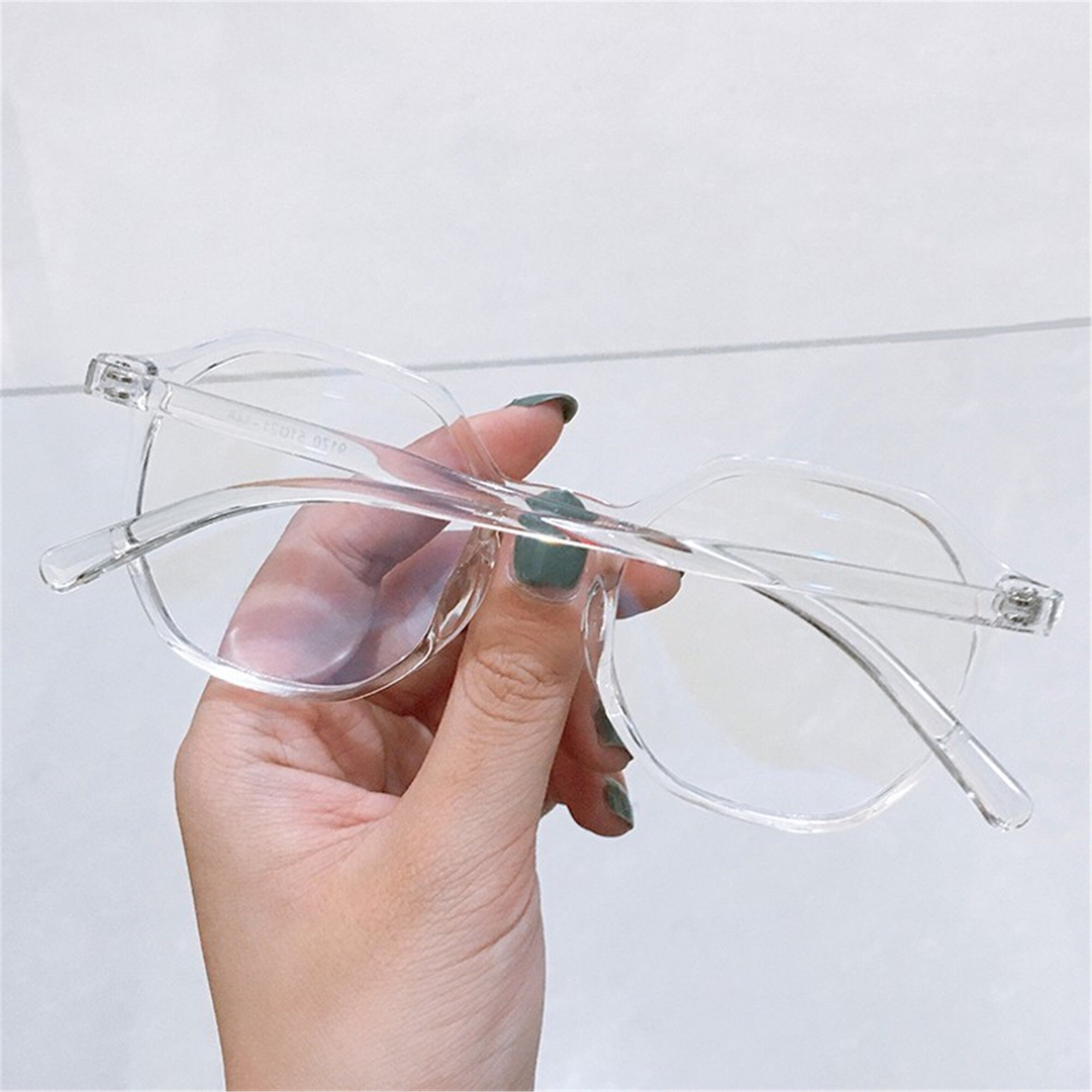 Hexagon Thick Frame GlassesBlack Eyewear Blue Light Block Etsy