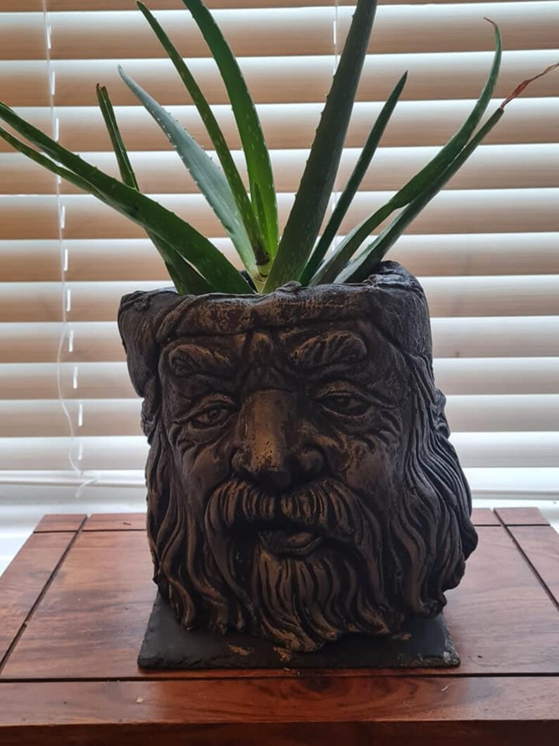 WIZARD PLANTER,Garden stone planter,mystical concrete ornaments,Flower pot NEW WIZARD PLANTER,Garden stone planter,mystical concrete ornaments,Flower pot NEW