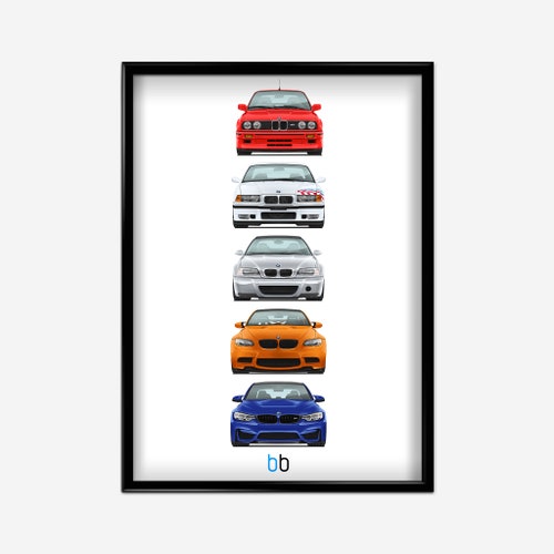 BMW M3 Generations Art Print/poster - Etsy