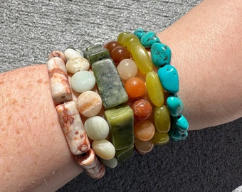 Gemstone Crystal Bracelets - Natural Precious stone Beaded Bracelets handmade