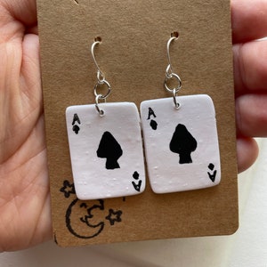 Spielkarten Ohrringe aus Polymer Clay